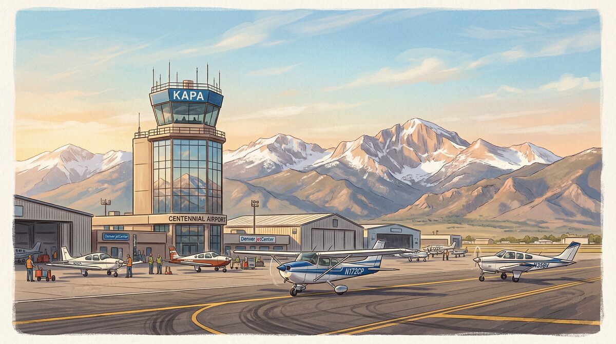 Centennial Airport control tower at KAPA